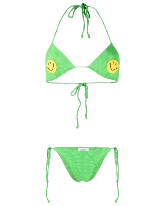 Philosophy of Lorenzo Serafini Green Smiley Bikini