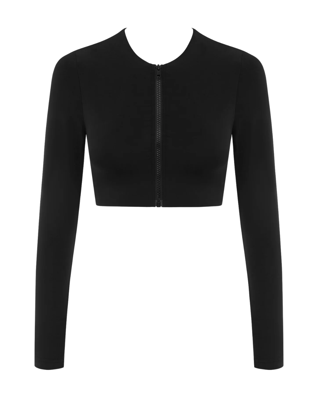 Myra Black Rita Long Sleeve Zip Up Swim Top
