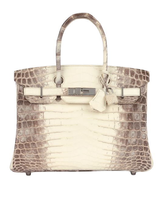 Hermès Blanc Himalaya Matte Niloticus Crocodile Leather Birkin 30cm Retourne