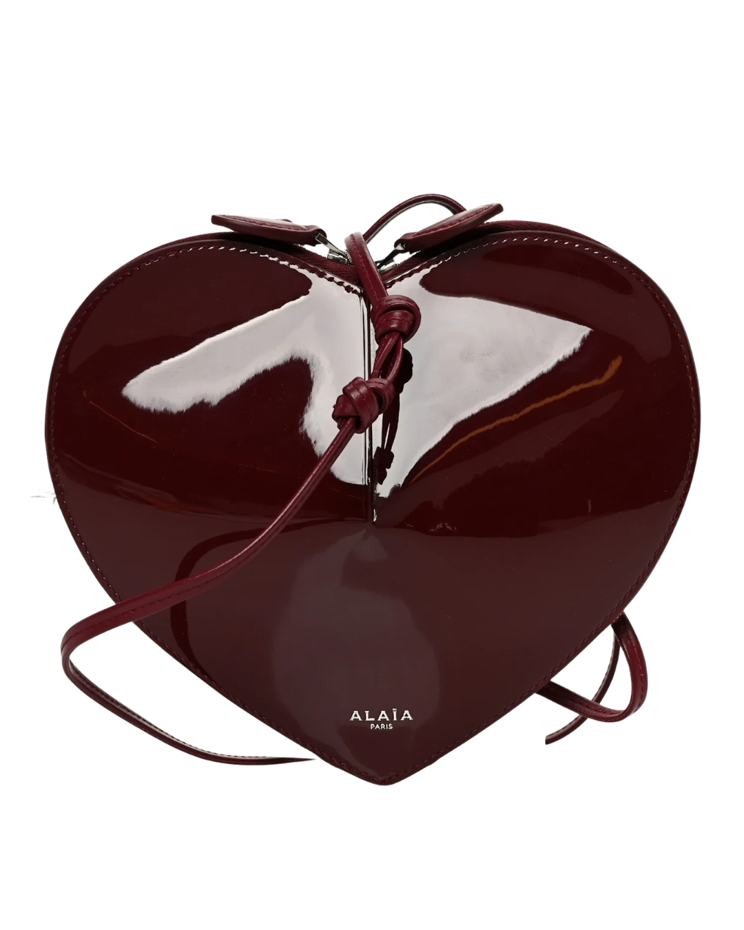 Alaia Red Le Coeur Patent Leather Heart Bag