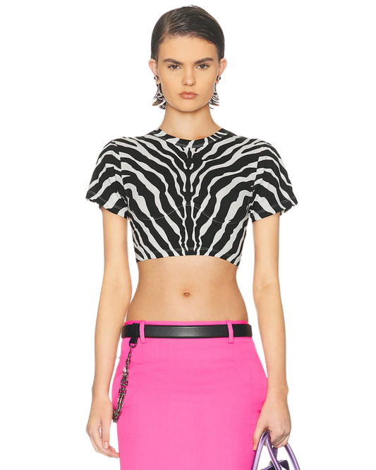 The Attico Zebra Crop Top