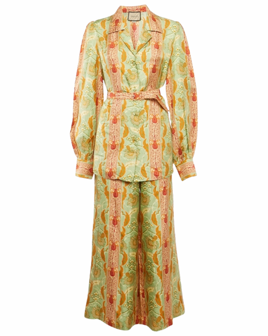 Gucci Green Floral Shirt And Trouser Co-ord