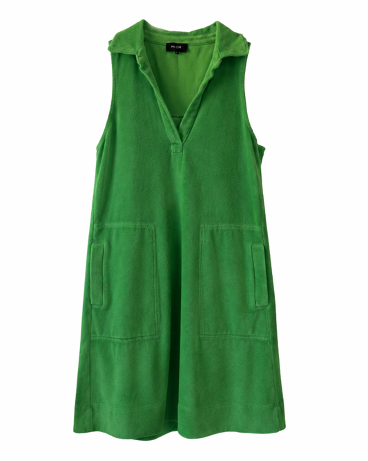Me + Em Green Terry Polo Dress