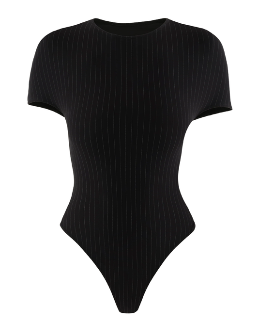 Cultnaked Black Pinstripe Skin Bodysuit