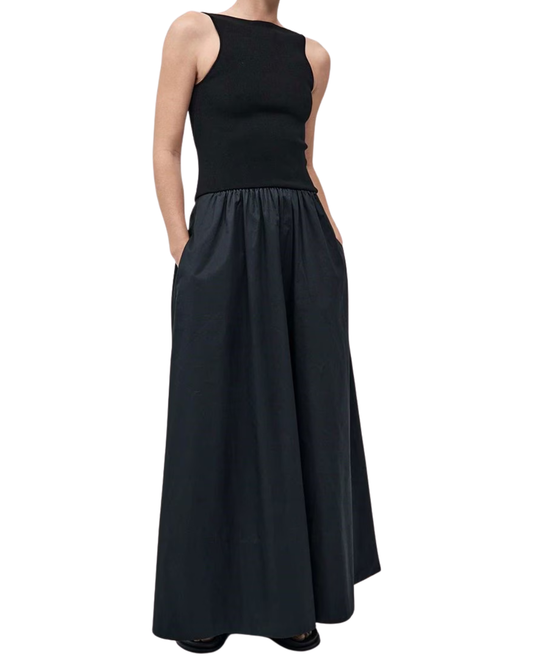 St. Agni Black Bateau Cut Out Dress