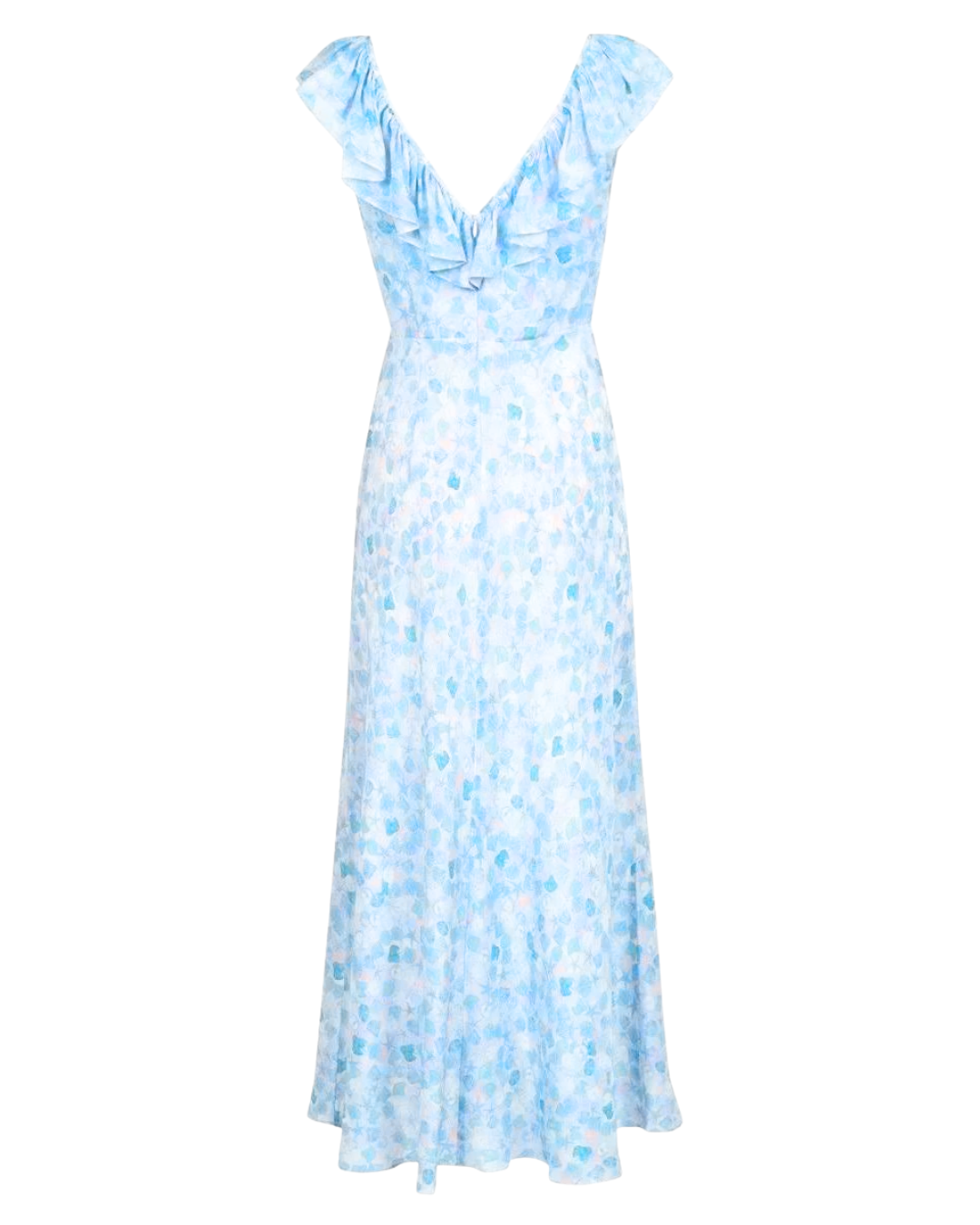 Rixo Antoinette Light Blue Shell Silk Maxi Dress