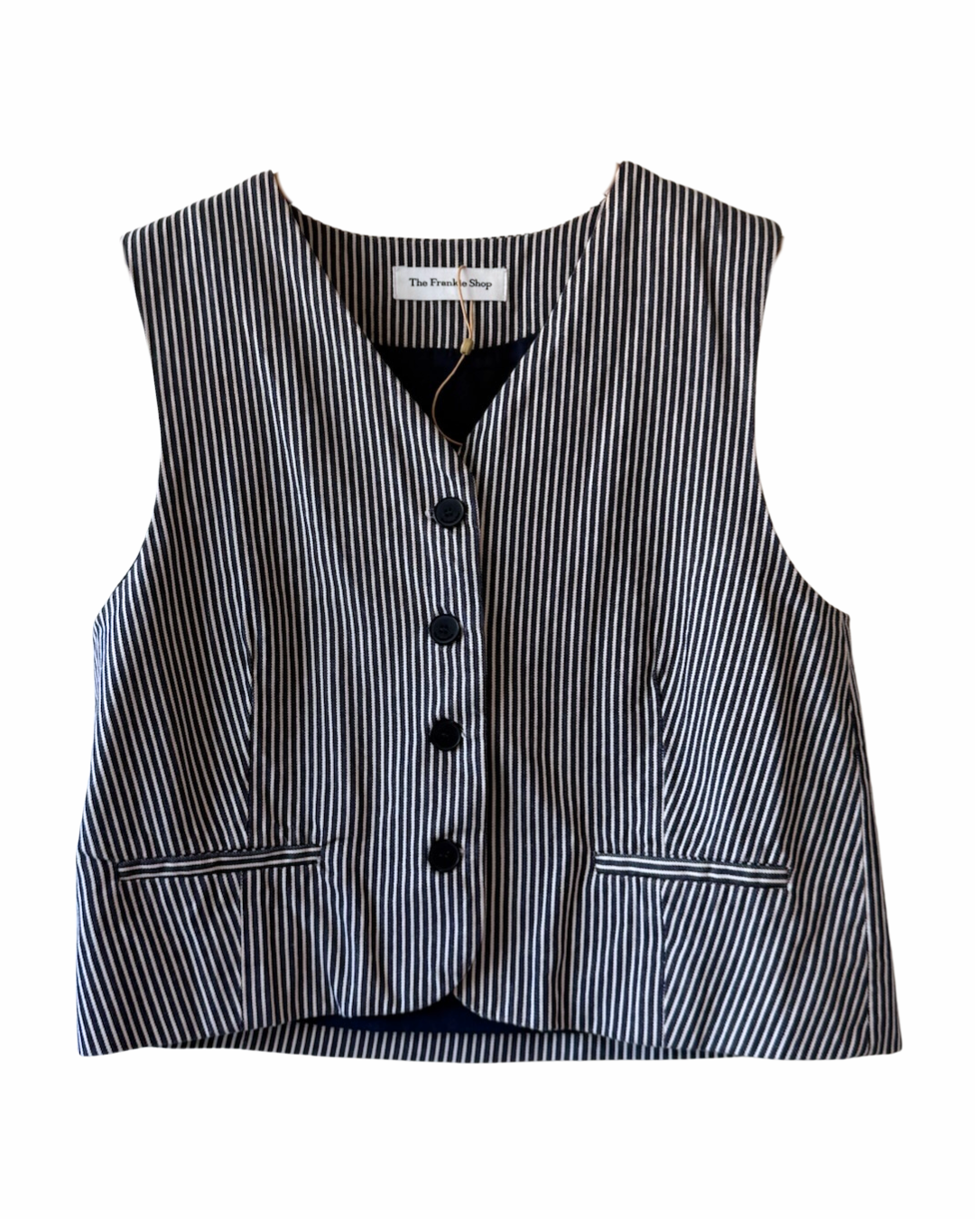 The Frankie Shop Navy Blue Stripe Waistcoat
