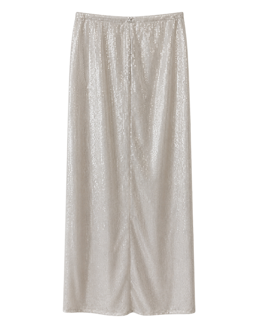 Courreges White Sequin Midi Skirt