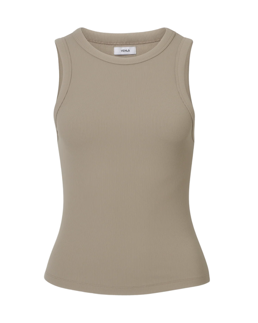Vehla Taupe Ribbed Tank Top