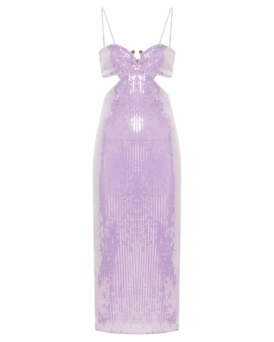 Patrizia Pepe Lilac Sequin Midi Dress