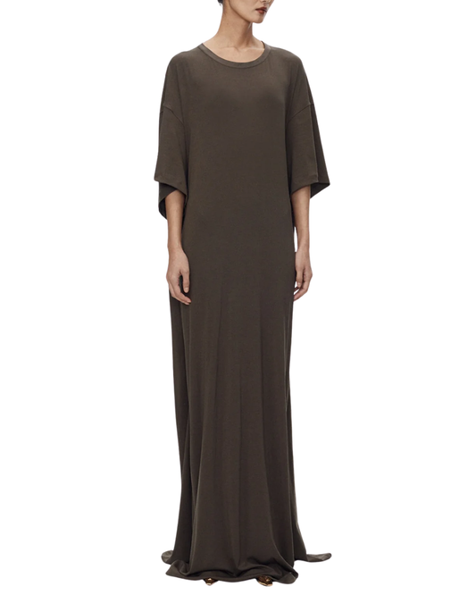 The Frankie Shop Khaki Sintra Jersey Draped Maxi Dress