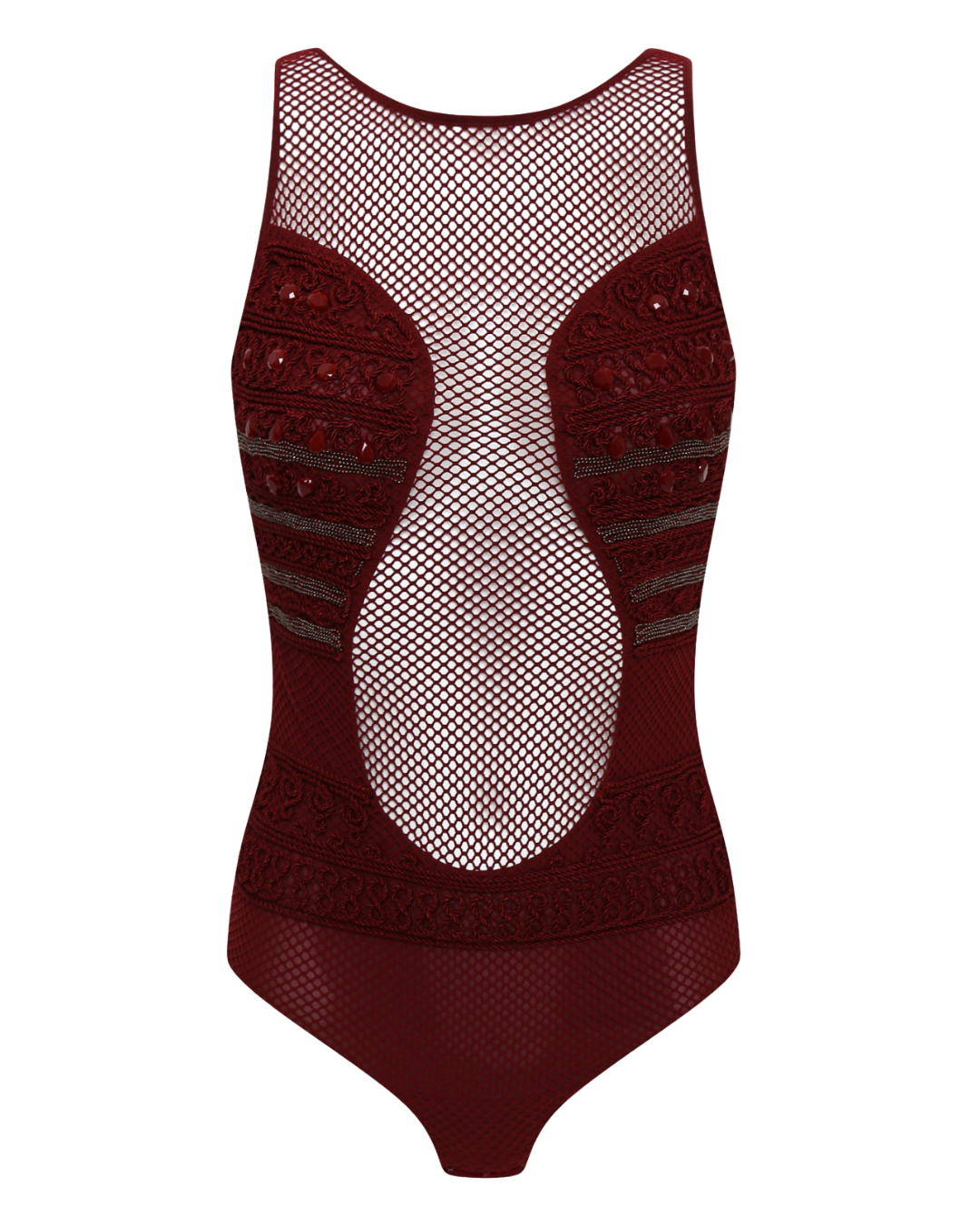 La Perla Burgundy Mesh Body