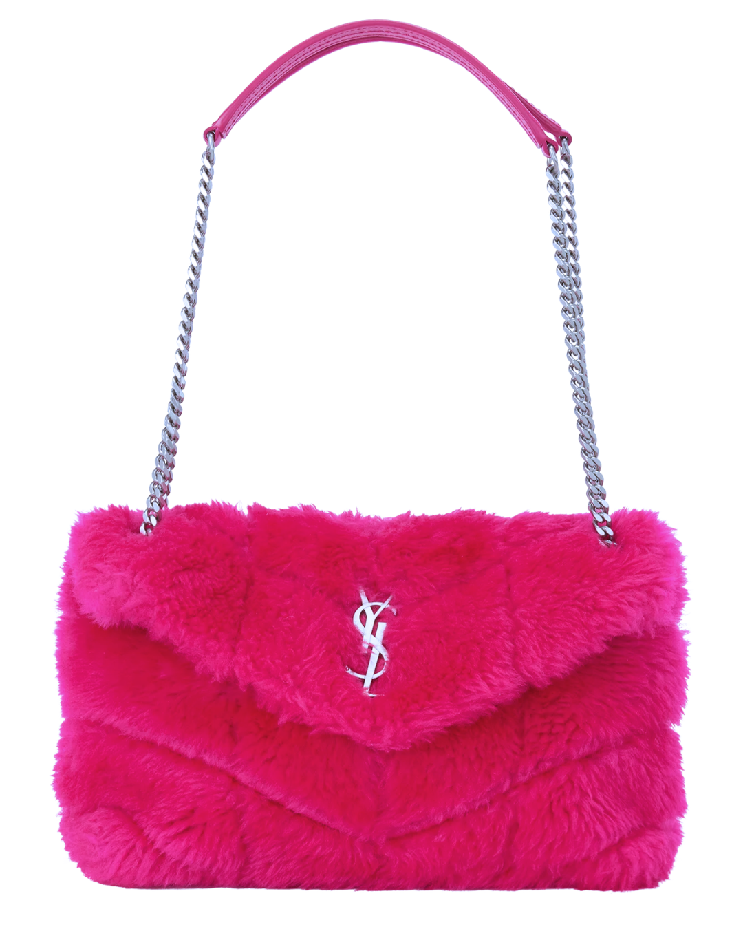Yves Saint Laurent LouLou Pink Shearling Bag