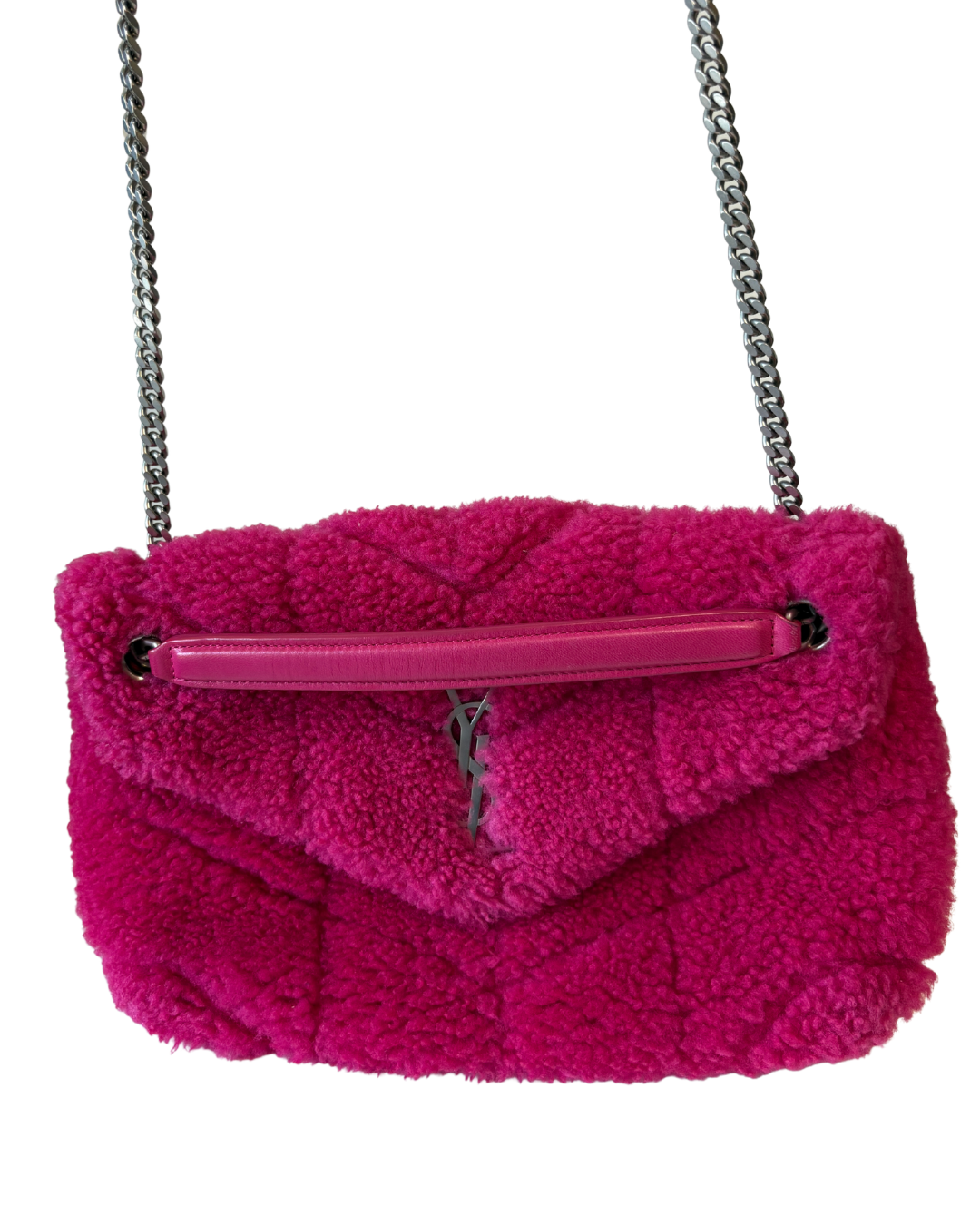 Yves Saint Laurent LouLou Pink Shearling Bag