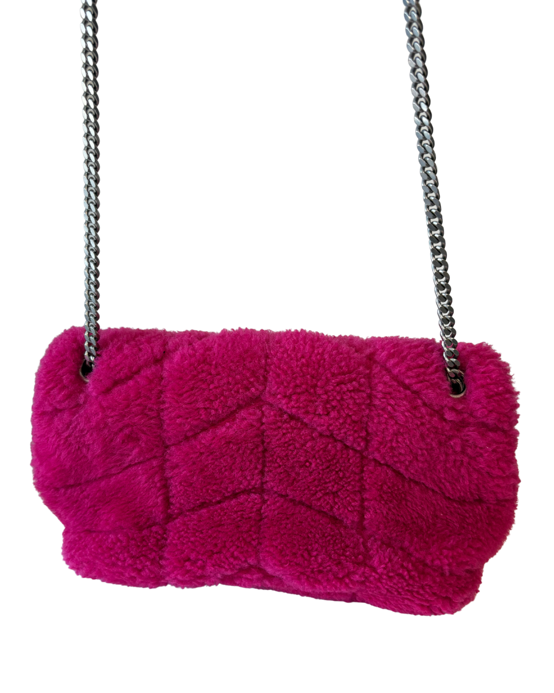 Yves Saint Laurent LouLou Pink Shearling Bag