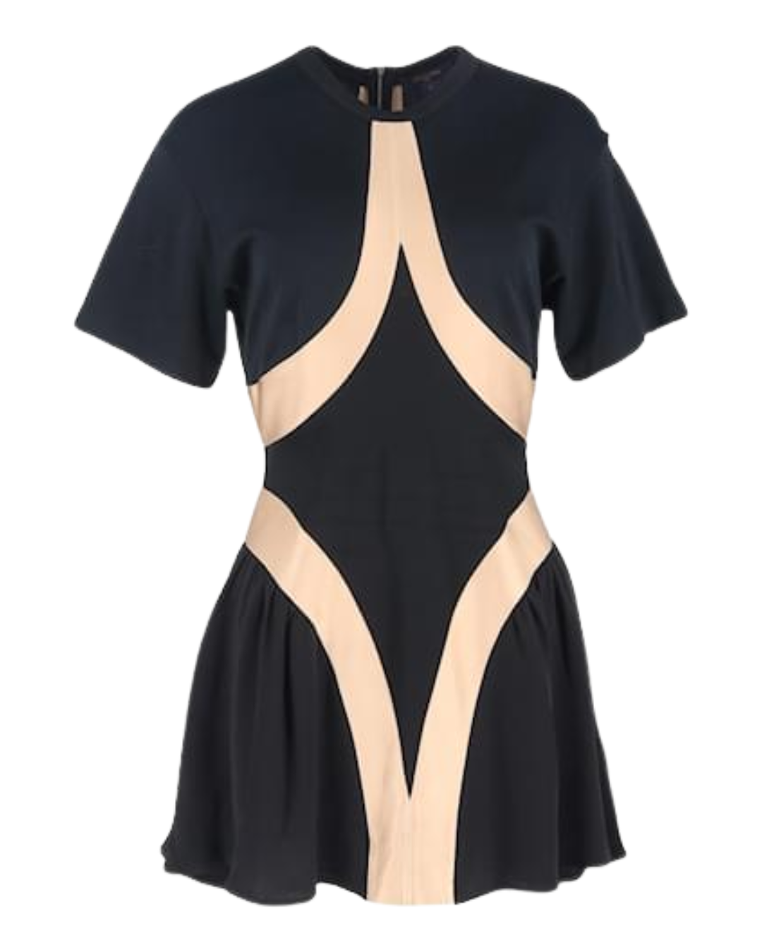 Louis Vuitton Drop Waist Mini Dress Black Silk