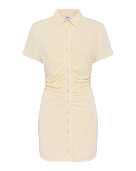 With Jean Alexa Cream Button Up Mini Dress