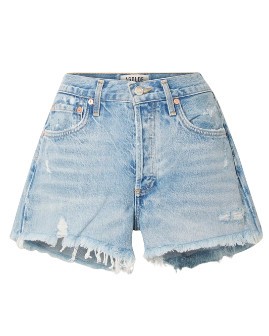 Agolde Blue Denim Parker Shorts