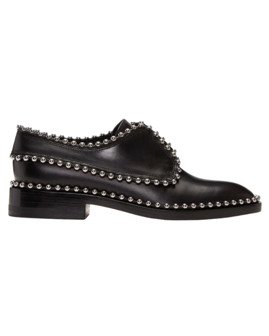 Alexander Wang Wendie Black Leather Studded Oxford Shoes