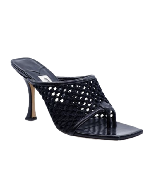 Jimmy Choo Black Seher Net Thong Sandals