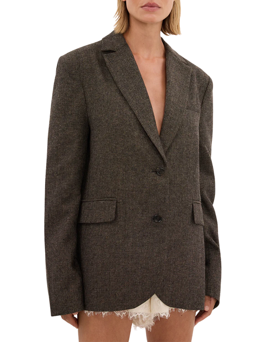 Dissh Amelia Mocha Textured Blazer