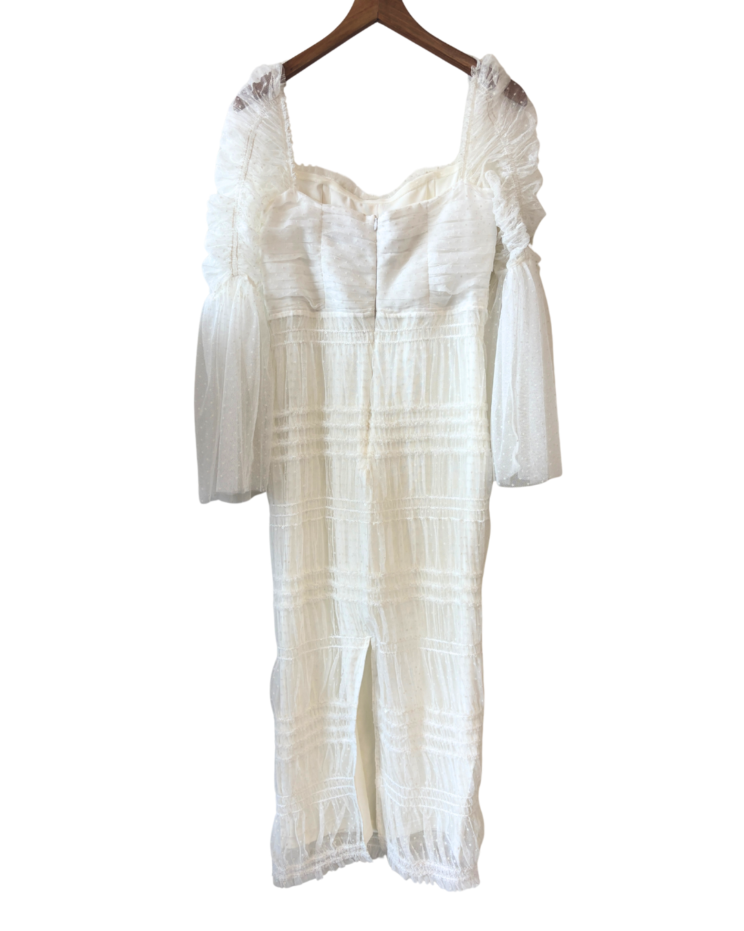 Self-Portrait White Tulle Midi Dress