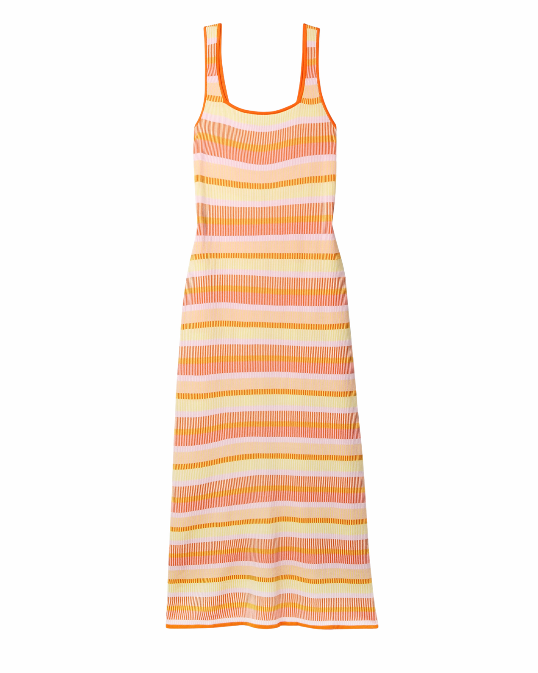Solid & Striped Kimberly Orange Stretch Midi Dress