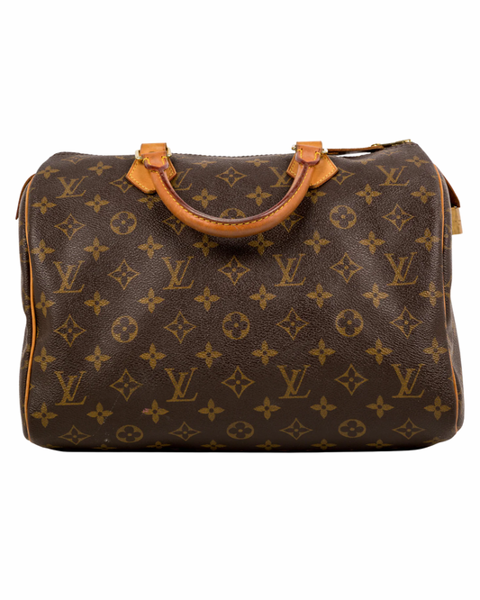 Louis Vuitton Brown Speedy Leather Handbag