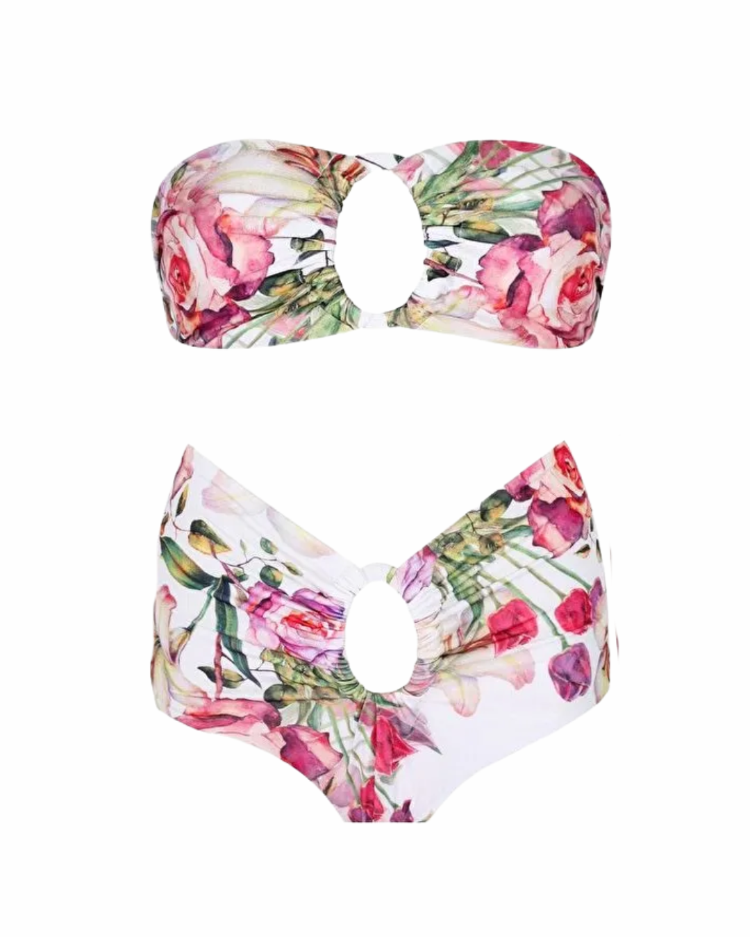Nur Karaata White Floral Print Bikini