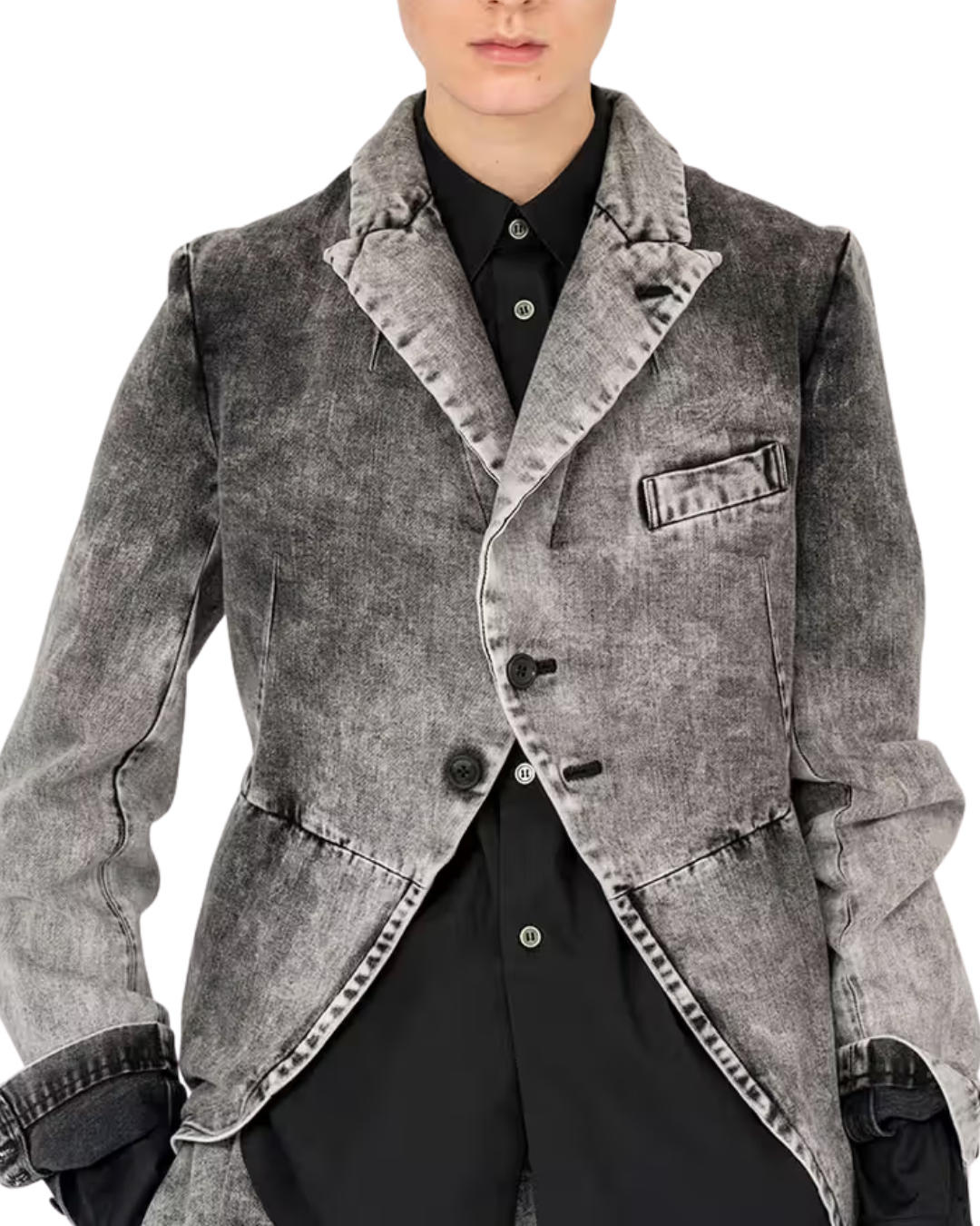 Commes Des Garcons Grey Denim Blazer