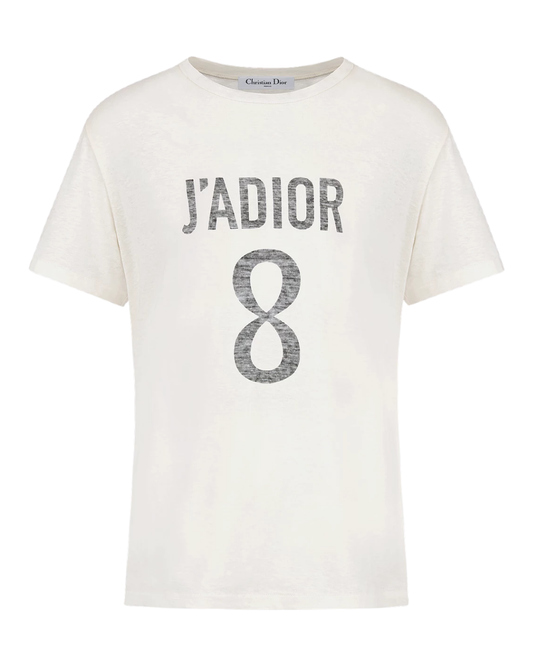 Christian Dior White J'Adior 8 Cotton T-shirt