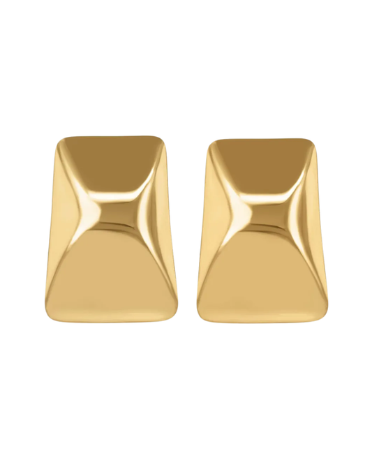 Anine Bing Gold Curved Rectangle Earrings