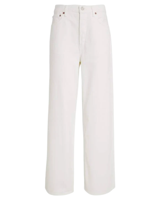 Agolde White Low Slung Baggy Jeans