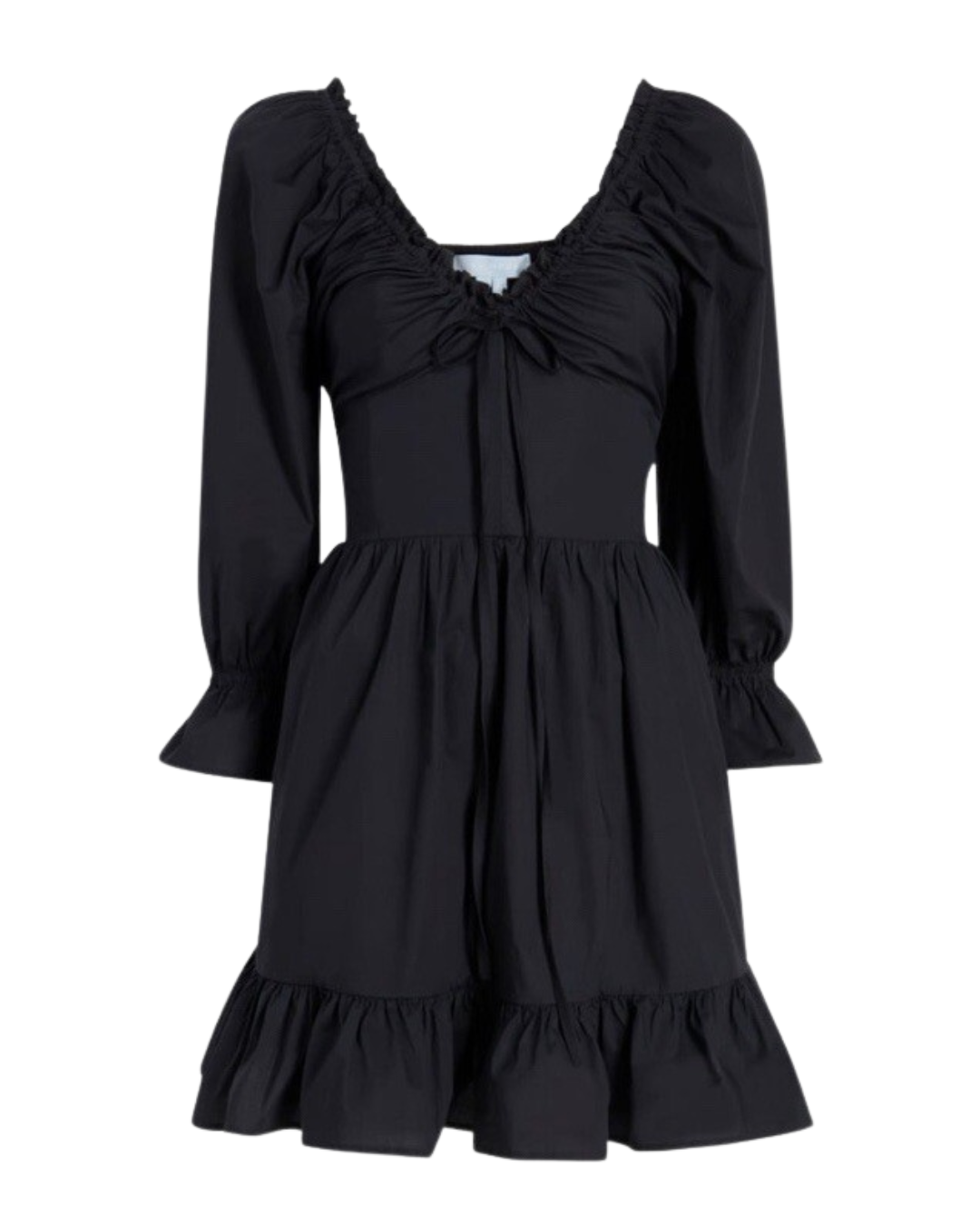 Hill House Samantha Black Cotton Mini Dress