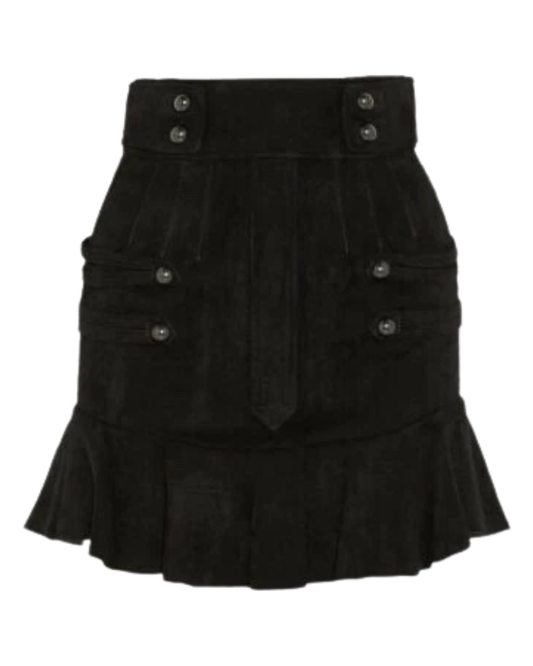 isabel Marant Black Suede Leather Skirt
