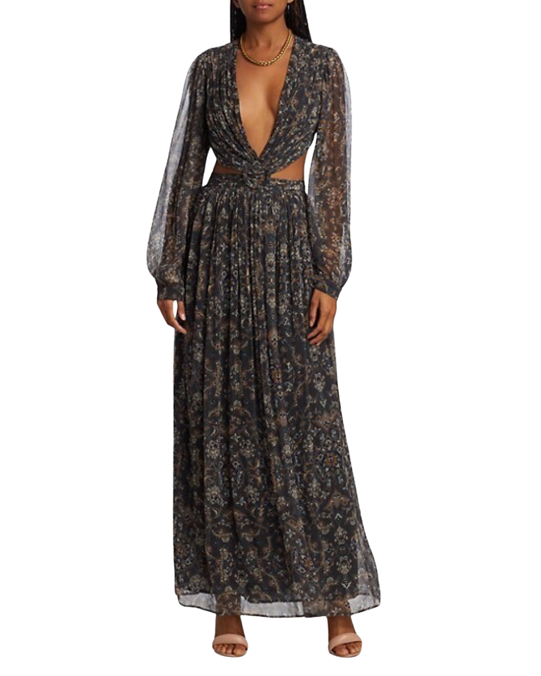 Hannah Artwear Rio Grey Cut Out Maxi Dress