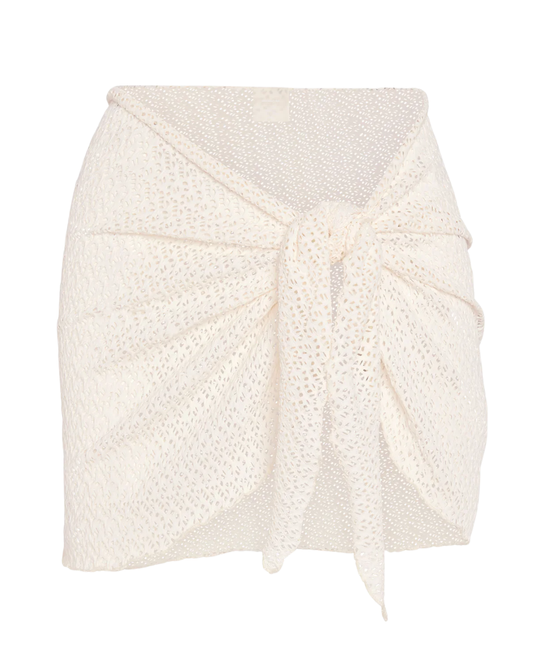 Monday Swim Ivory Crochet St Barths Sarong Skirt
