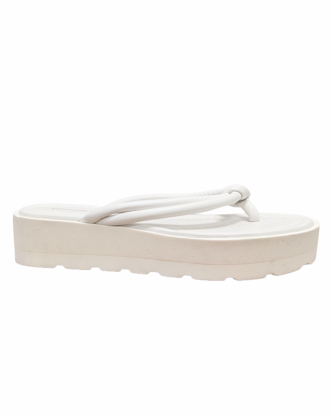 Gianvito Rossi White Leather Platform Flip Flops