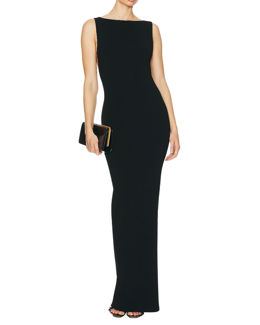 Helsa Ianli Black Knit Dress Maxi Dress