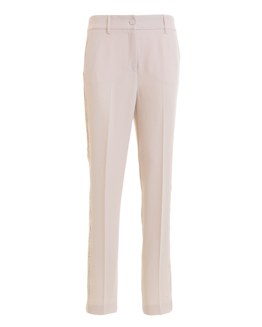 Blumarine Dusky Pink Lace Trim Trousers