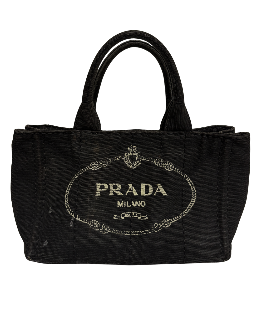 Prada Black Canapa Tote Bag