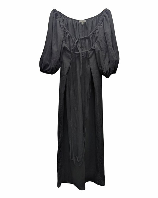 Fil De Vie Black Cotton Maxi Dress