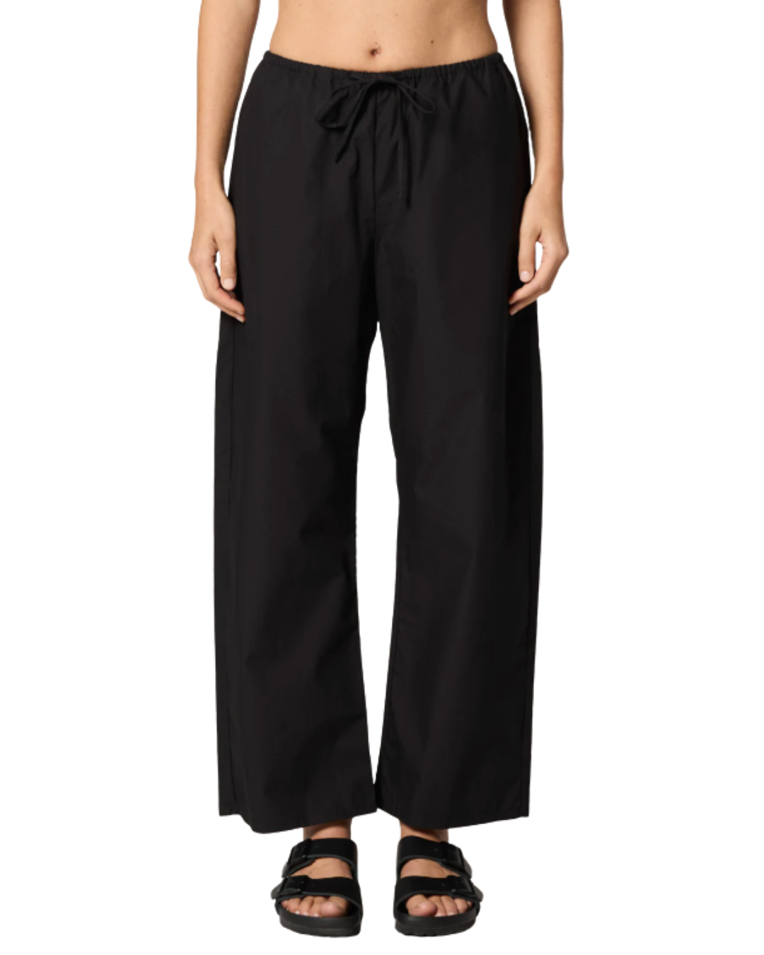 Clyque Black Wide Leg Cargo Trousers