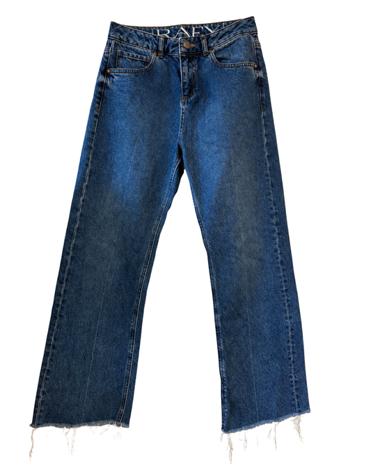 Raey Blue Distressed Hem Jeans