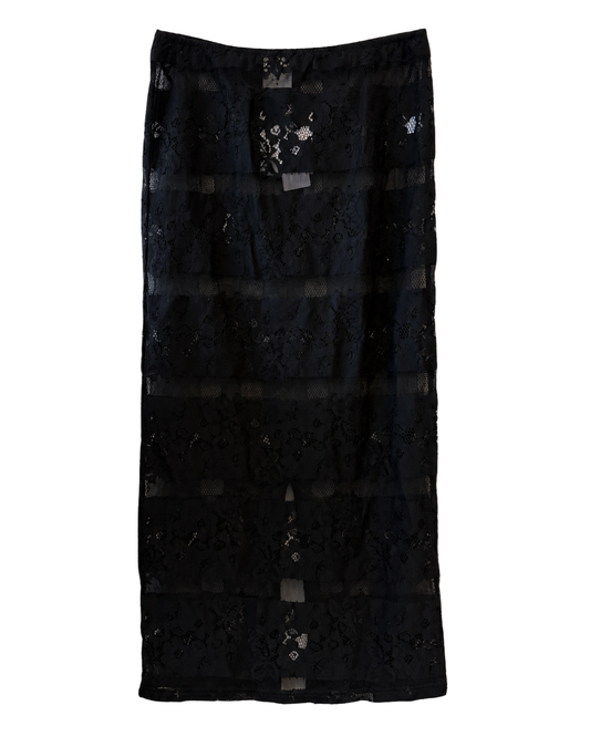 With Jean Black Holy Midi Skirt