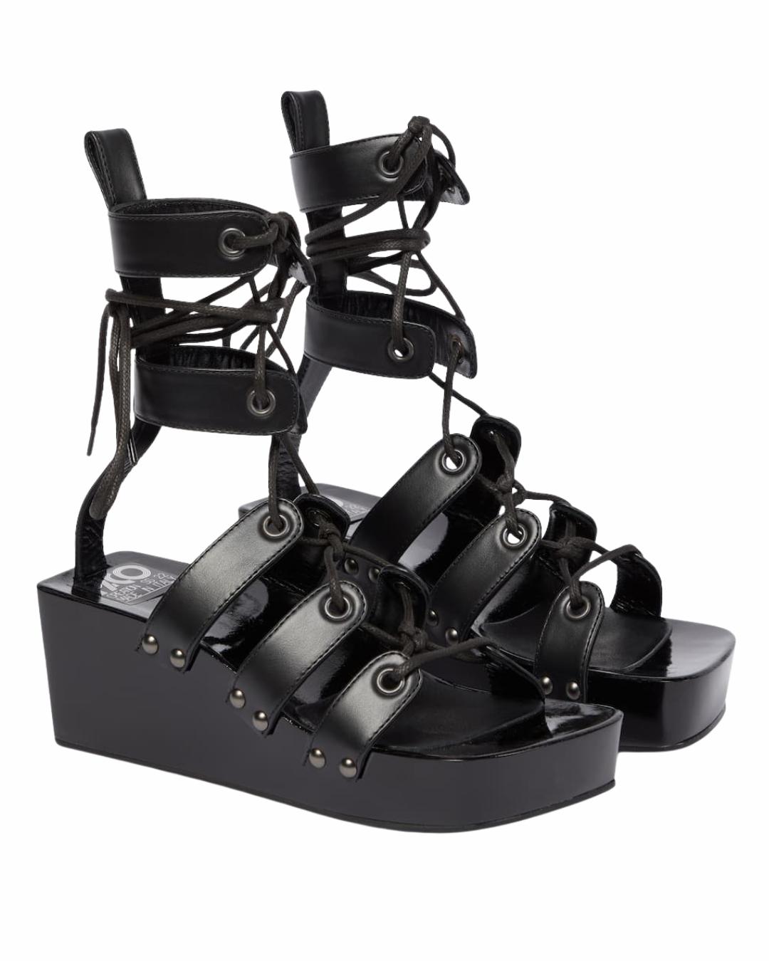 Paco Rabanne Black Flatform Sandals