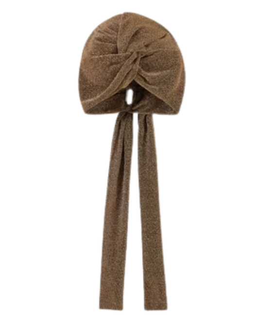 Oseree Gold Metallic Hair Turban