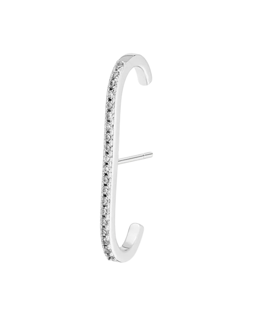 Objkts Noelle Silver Crystal Earring Cuff