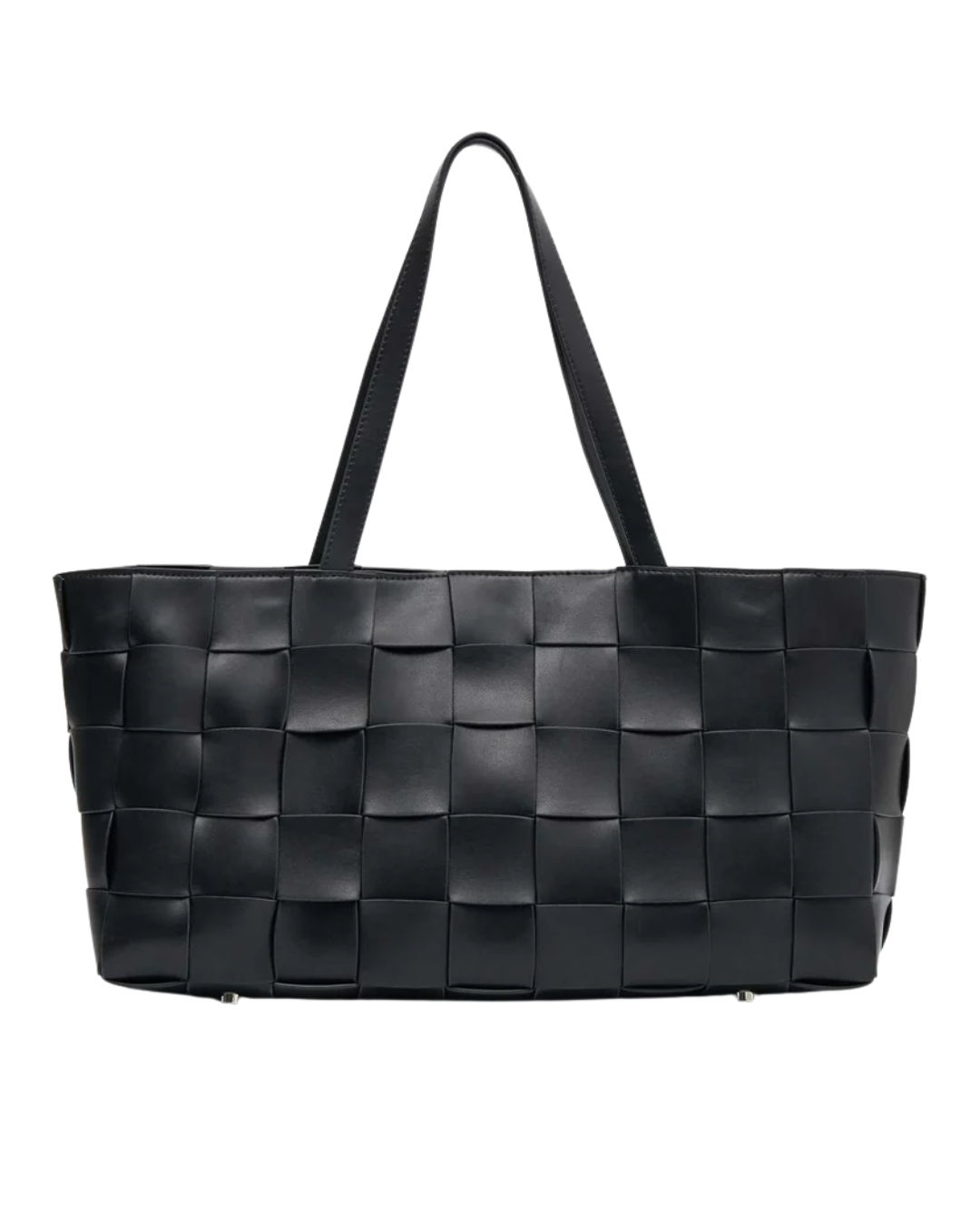 Nakedvice Tilda Black Leather Woven Bag