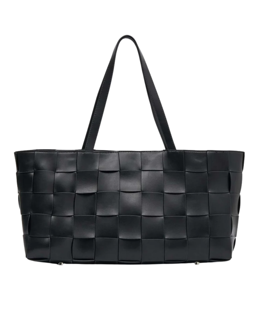 Nakedvice Tilda Black Leather Woven Bag
